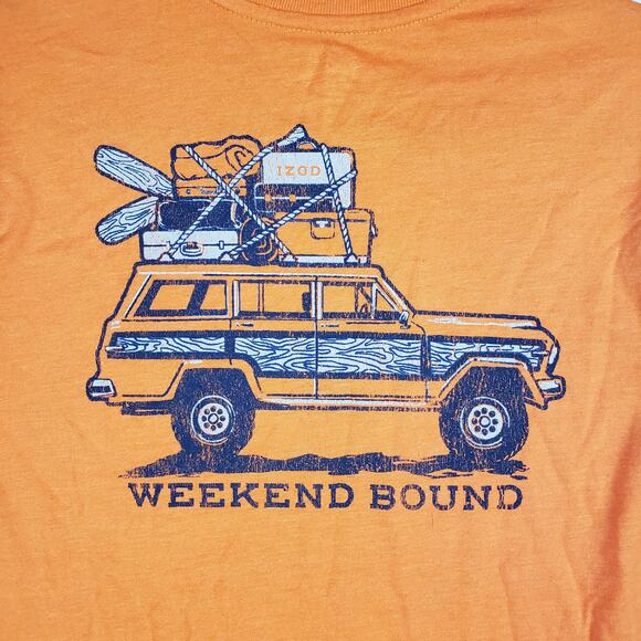 NWT Izod Saltwater Graphic Harvest Orange Jeep Long Sleeve Tee Men's Size Small - Picture 8 of 12